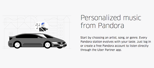 personalized music by Uber and Pandora is an example of using the Internet of Things by leading brands. 