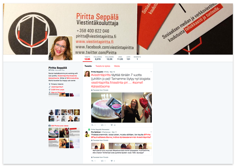 Mielipidevaikuttaja Piritta Seppälä Viestintä-Piritta